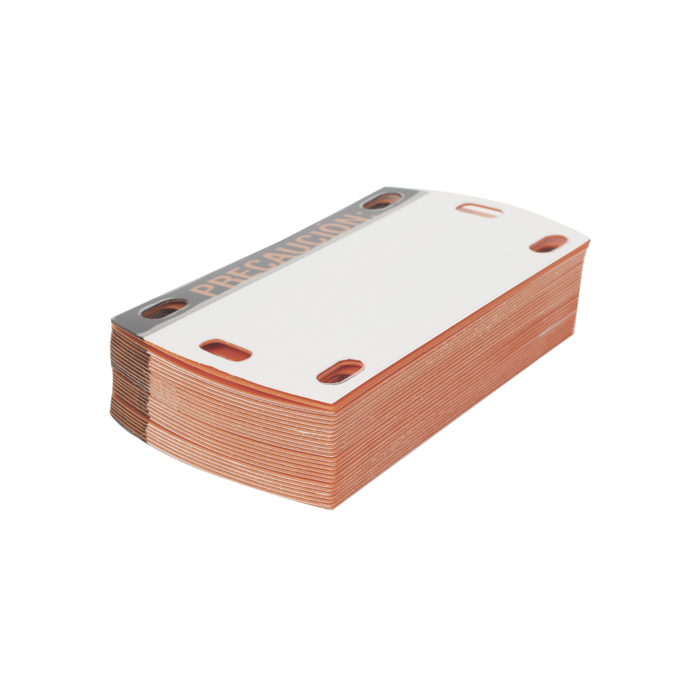 Etiqueta Autolaminada para Identificación de Fibra Optica Paquete de 25 piezas (Texto en español)