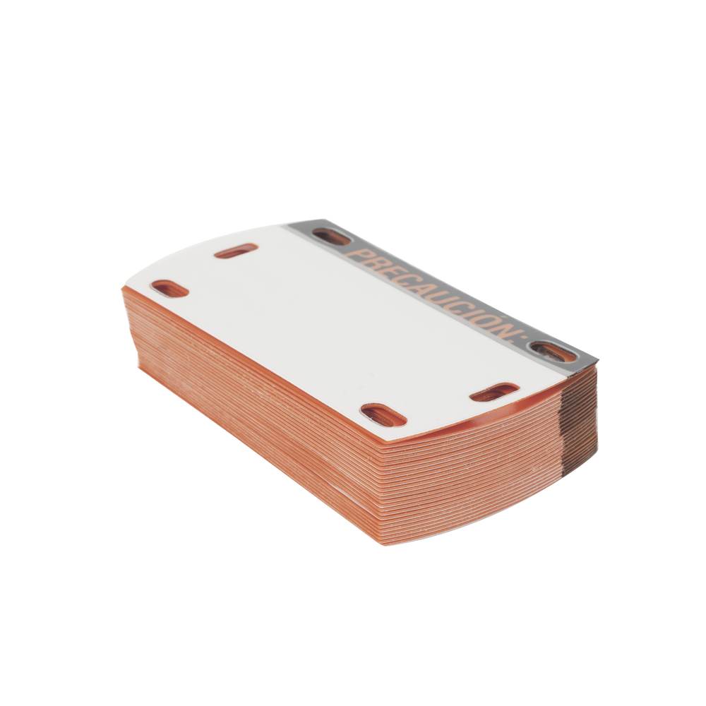 Etiqueta Autolaminada para Identificación de Fibra Optica Paquete de 25 piezas (Texto en español)