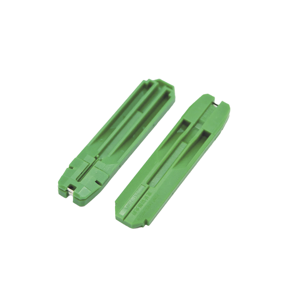 Plastic fiber optic clamp with holder for fiber cleaver, for SC, UPC and APC connectors.