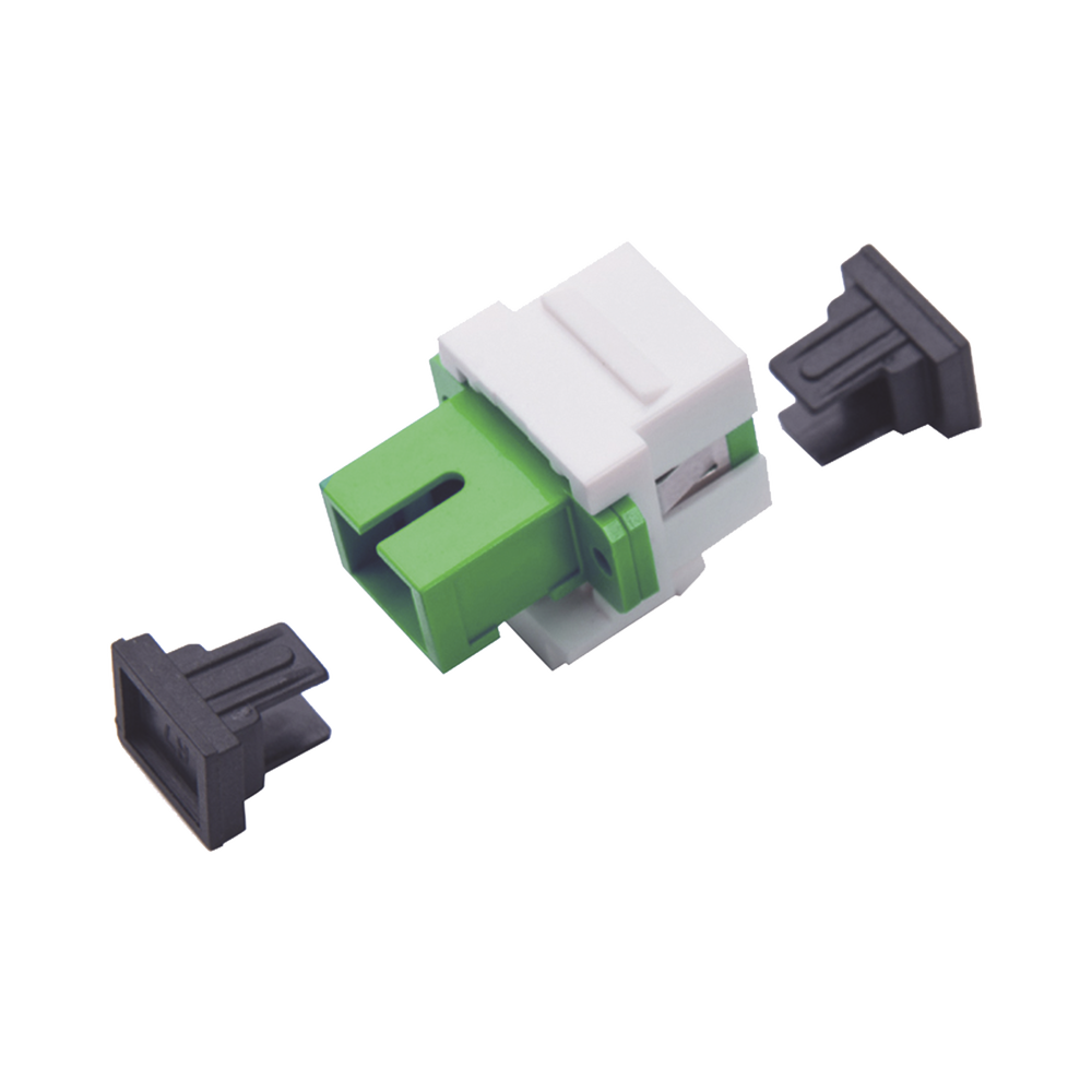 Acoplador Keystone de fibra óptica Monomodo SC/APC Simplex a SC/APC