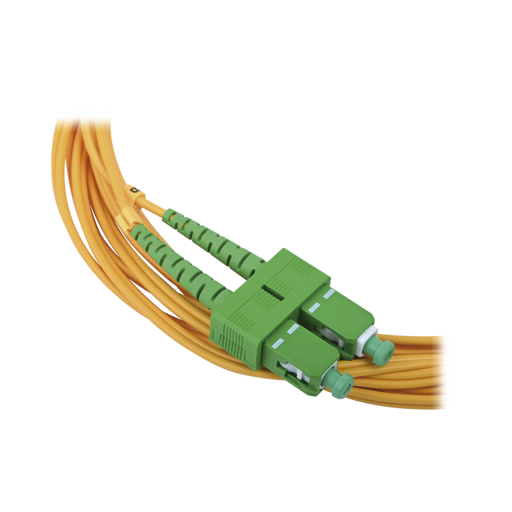 Jumper de Fibra Óptica Monomodo 9/125 LC/UPC-SC/APC, PVC, 2.0 mm, Dúplex, amarillo, 3 metros