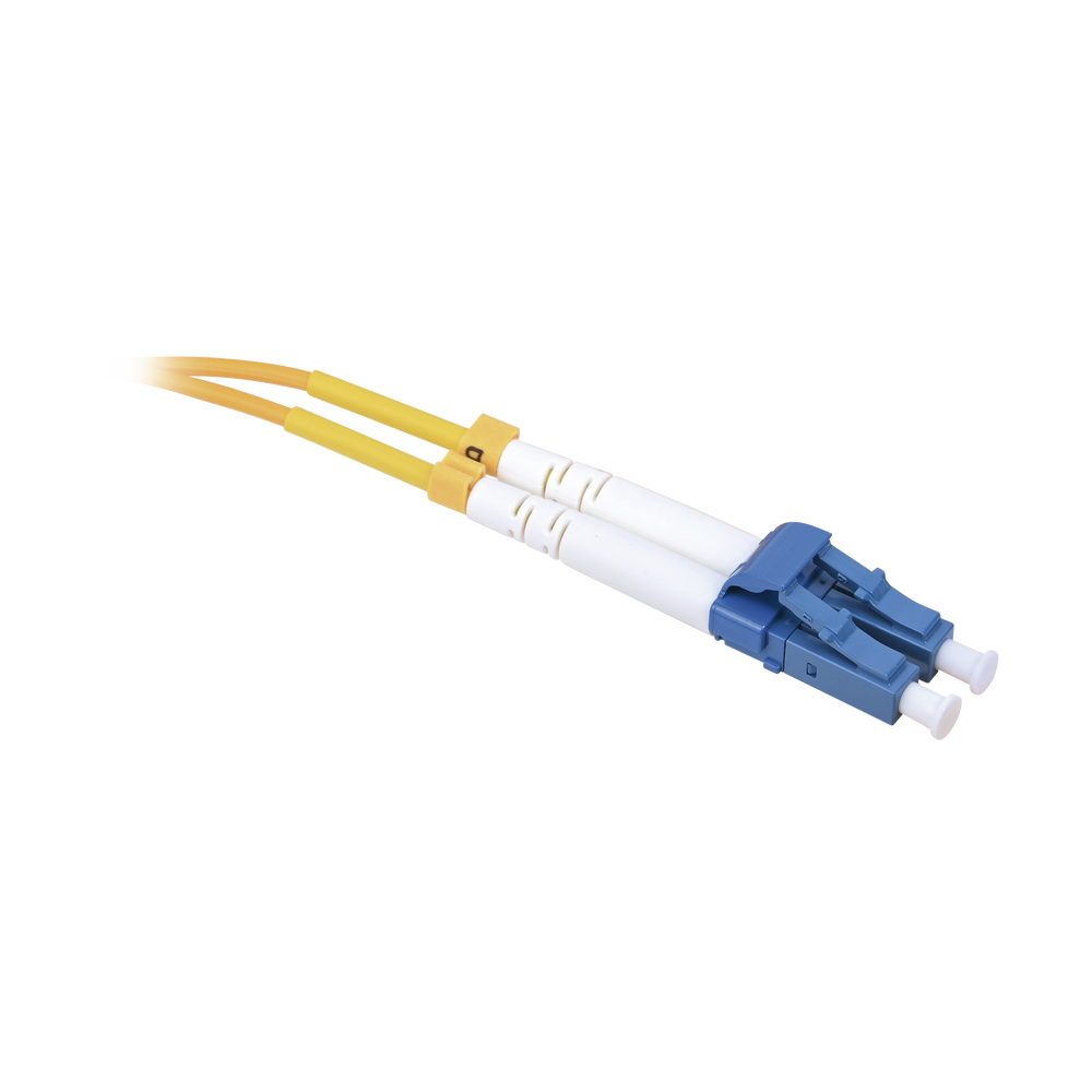 Jumper de Fibra Óptica Monomodo 9/125 LC/UPC-SC/APC, PVC, 2.0 mm, Dúplex, amarillo, 3 metros