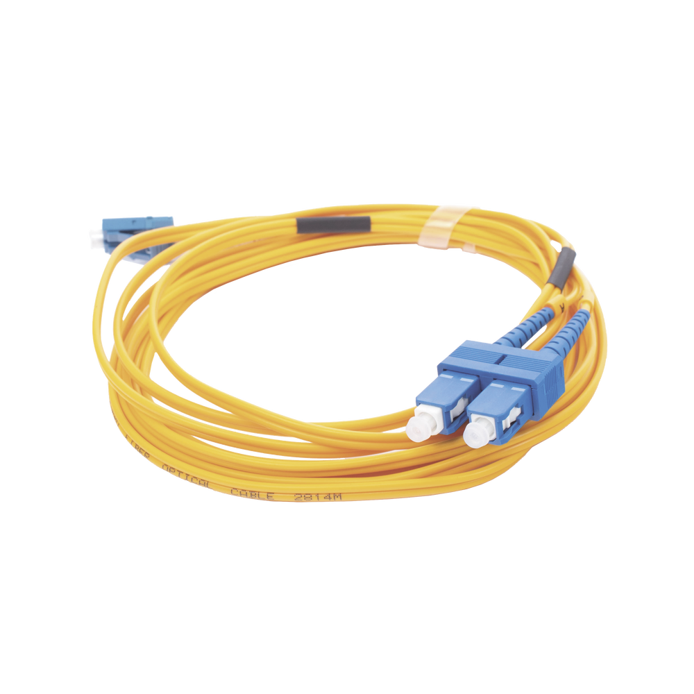 Jumper de Fibra Óptica Monomodo 9/125 LC/UPC-SC/UPC, PVC, 2.0 mm, Dúplex, amarillo, 3 metros