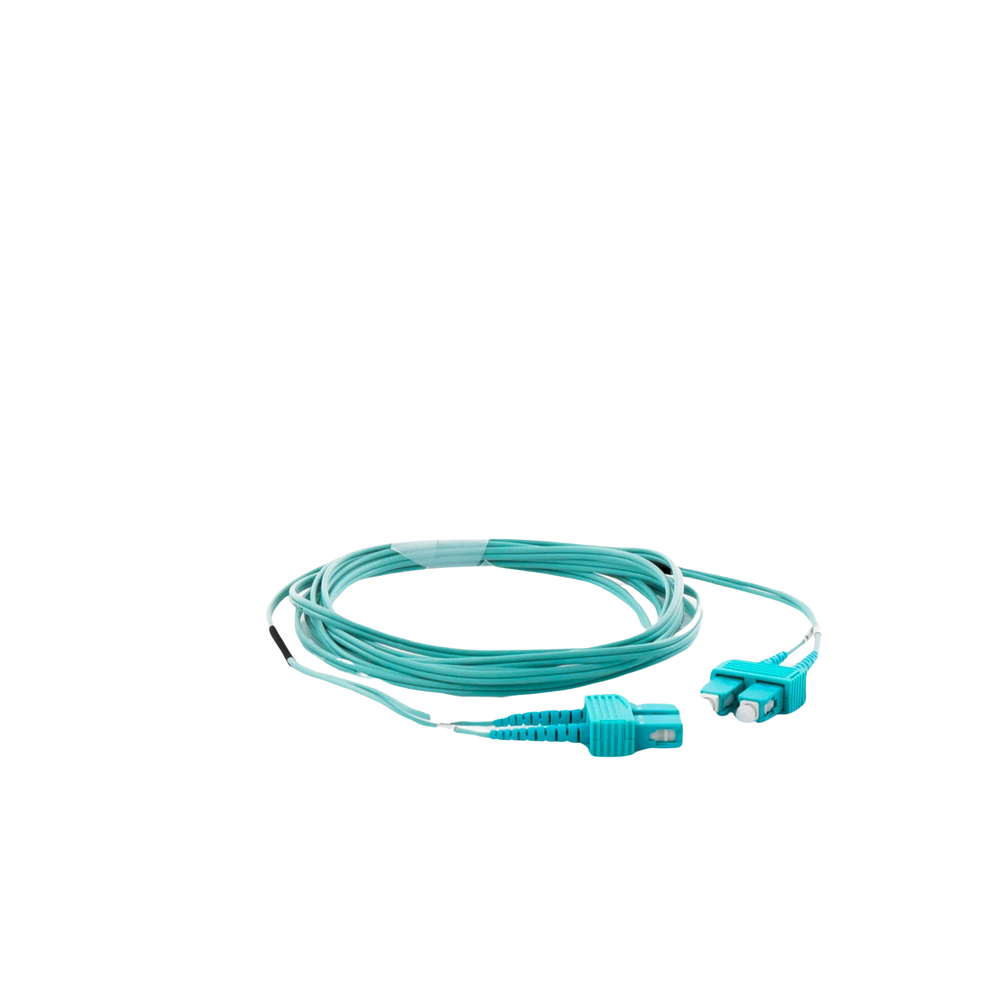 Jumper de Fibra Óptica Multimodo OM3 50/125 SC-SC OFNR (Riser), 2.0 mm, Dúplex, Aqua, 3 metros