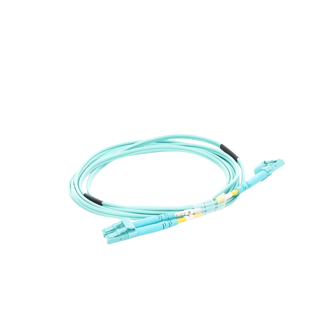 Jumper de Fibra Óptica Multimodo OM4 50/125 LC-LC OFNR (Riser), 2.0 mm, Dúplex, Aqua, 2 metros