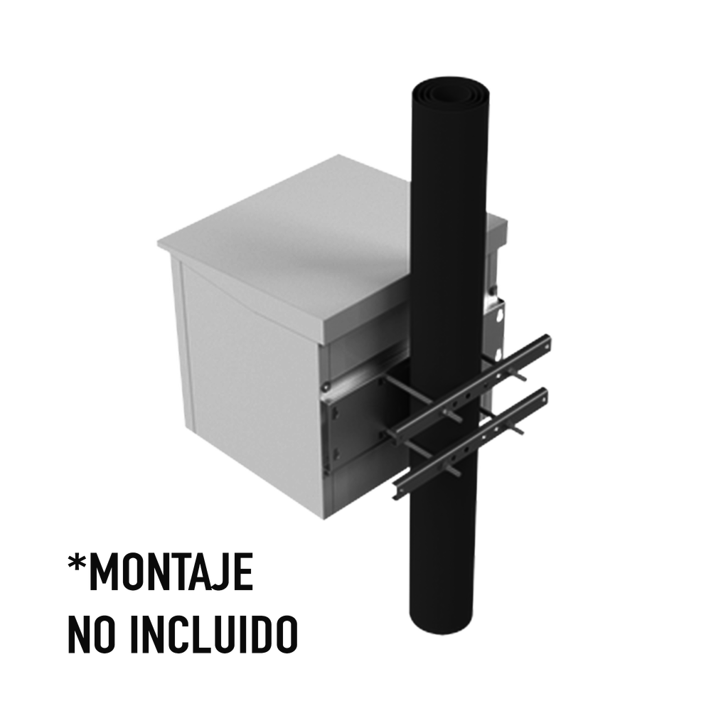 Gabinete de Exterior con Rack de 19" de 9UR con Ventiladores y Termostato (Montaje a poste o torre se vende por separado).