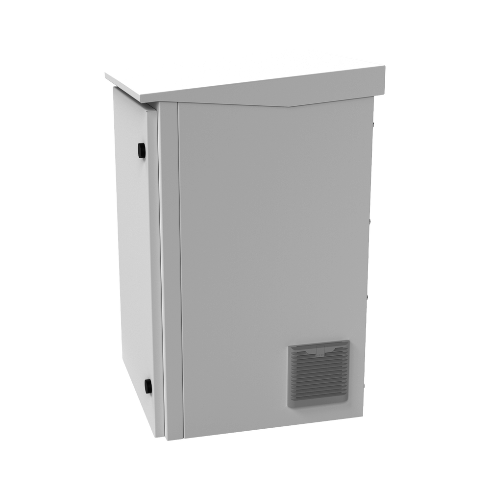 Gabinete de Exterior con Rack de 19" de 16U con Ventiladores y Termostato (Montaje a poste o torre se vende por separado).