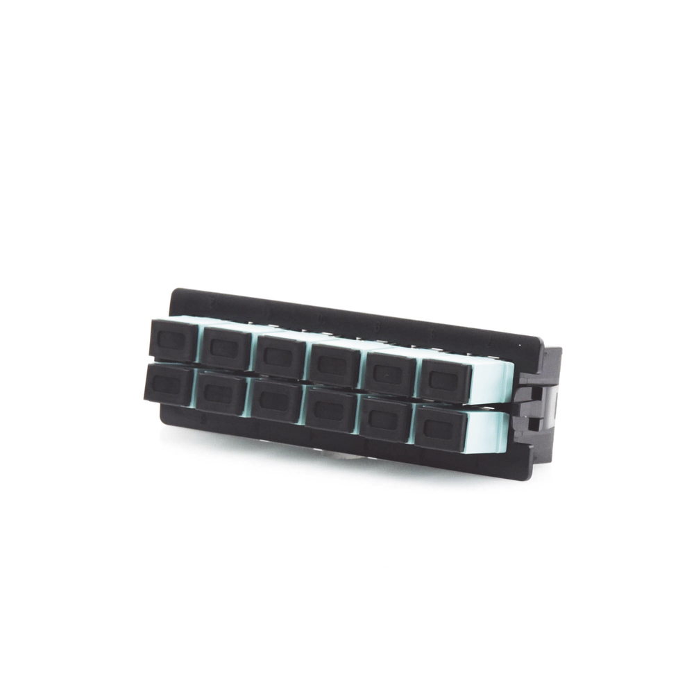 Placa acopladora para Distribuidor de Fibra Óptica LP-ODF-8024, incluye 12 acopladores SC Simplex Para fibra Multimodo (12 fibras)