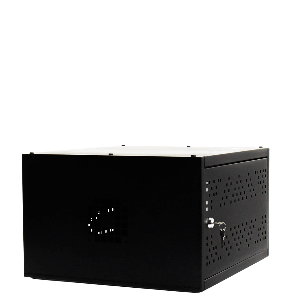 Desktop Cabinet with 19" Rack, 6U. Double Door.