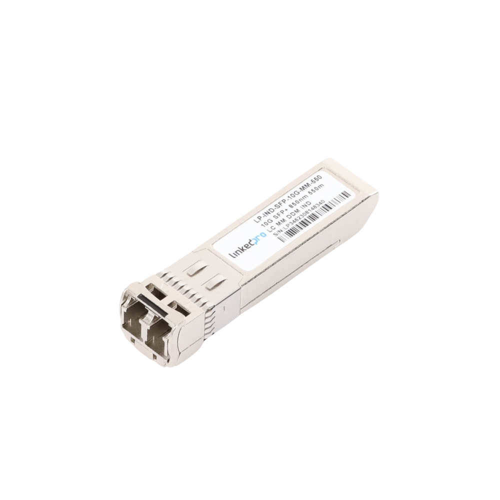 Industrial SFP+ (Mini-Gbic) Transceiver / Multimode / 10 Gbps Speed / Duplex LC Connectors / Up to 550 m Distance