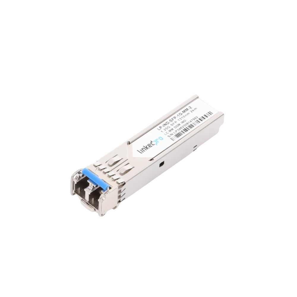 Industrial SFP (Mini-Gbic) Transceiver / Multimode / 1.25 Gbps Speed / Duplex LC Connectors / Up to 2 km Distance