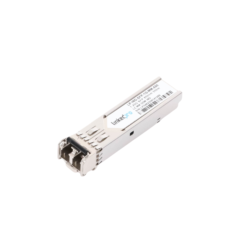 Industrial SFP (Mini-Gbic) Transceiver / Multimode / 1.25 Gbps Speed / Duplex LC Connectors / Up to 550 m Distance