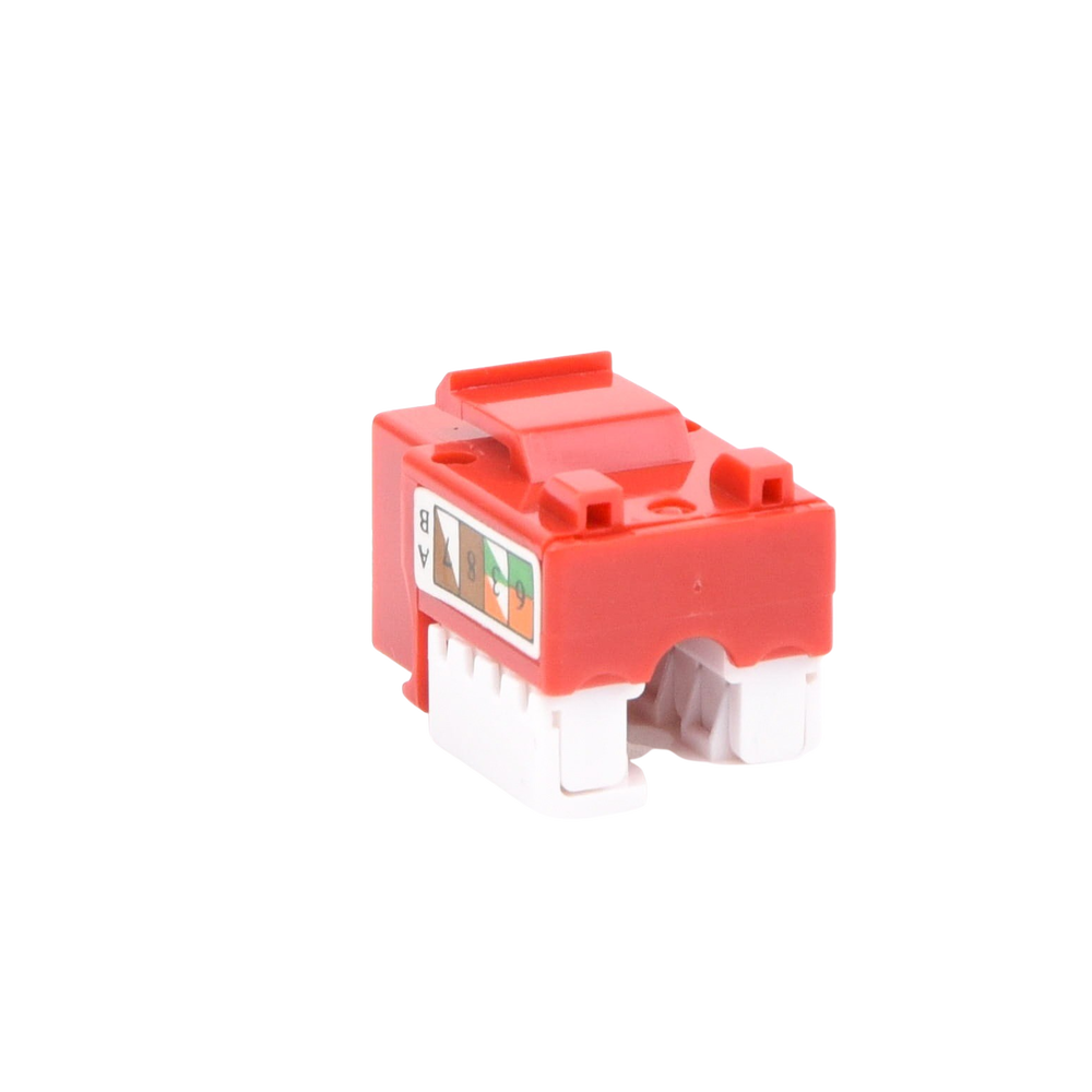 Cat5e Keystone Jack Module with 110 Degree Punchdown Termination for Faceplate - Red