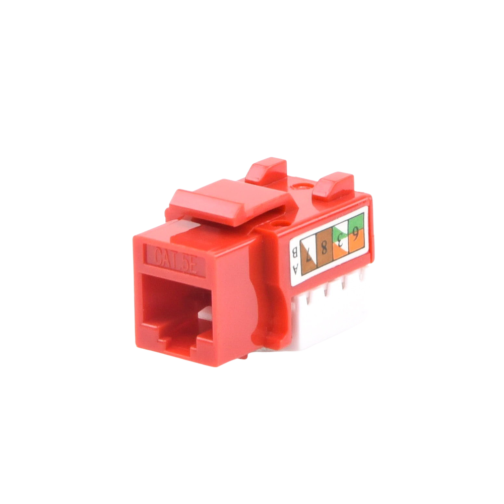 Cat5e Keystone Jack Module with 110 Degree Punchdown Termination for Faceplate - Red
