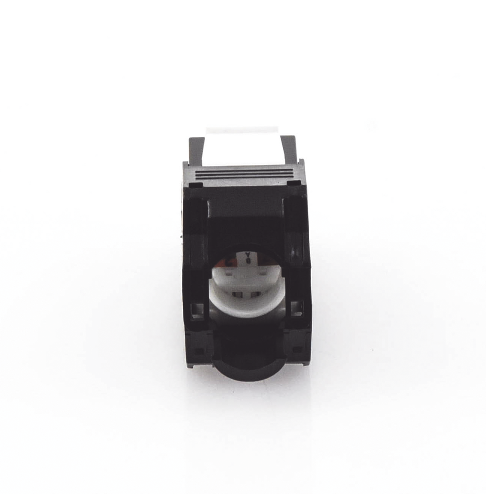 Cat5e Keystone Jack Module (toolless), with 180º angled termination, Black, Compatible with Linkedpro Faceplate and Patchpanel