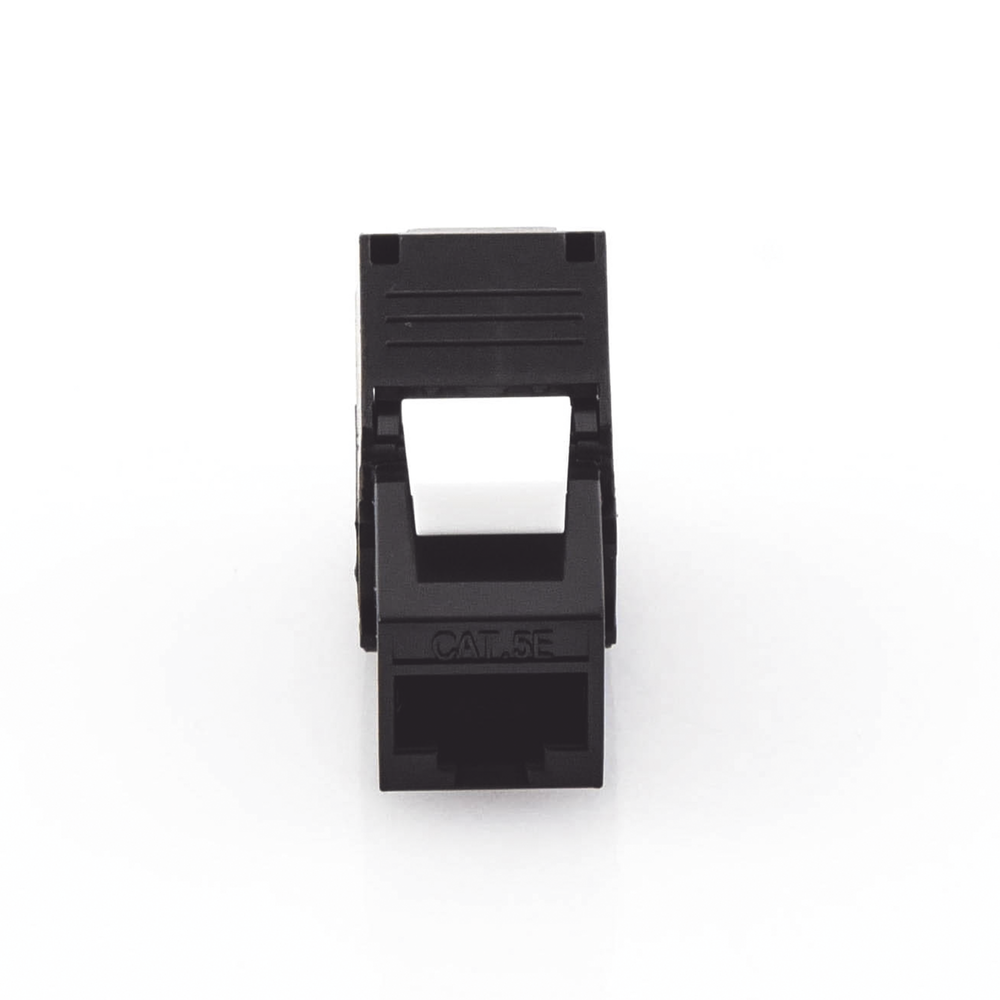 Cat5e Keystone Jack Module (toolless), with 180º angled termination, Black, Compatible with Linkedpro Faceplate and Patchpanel