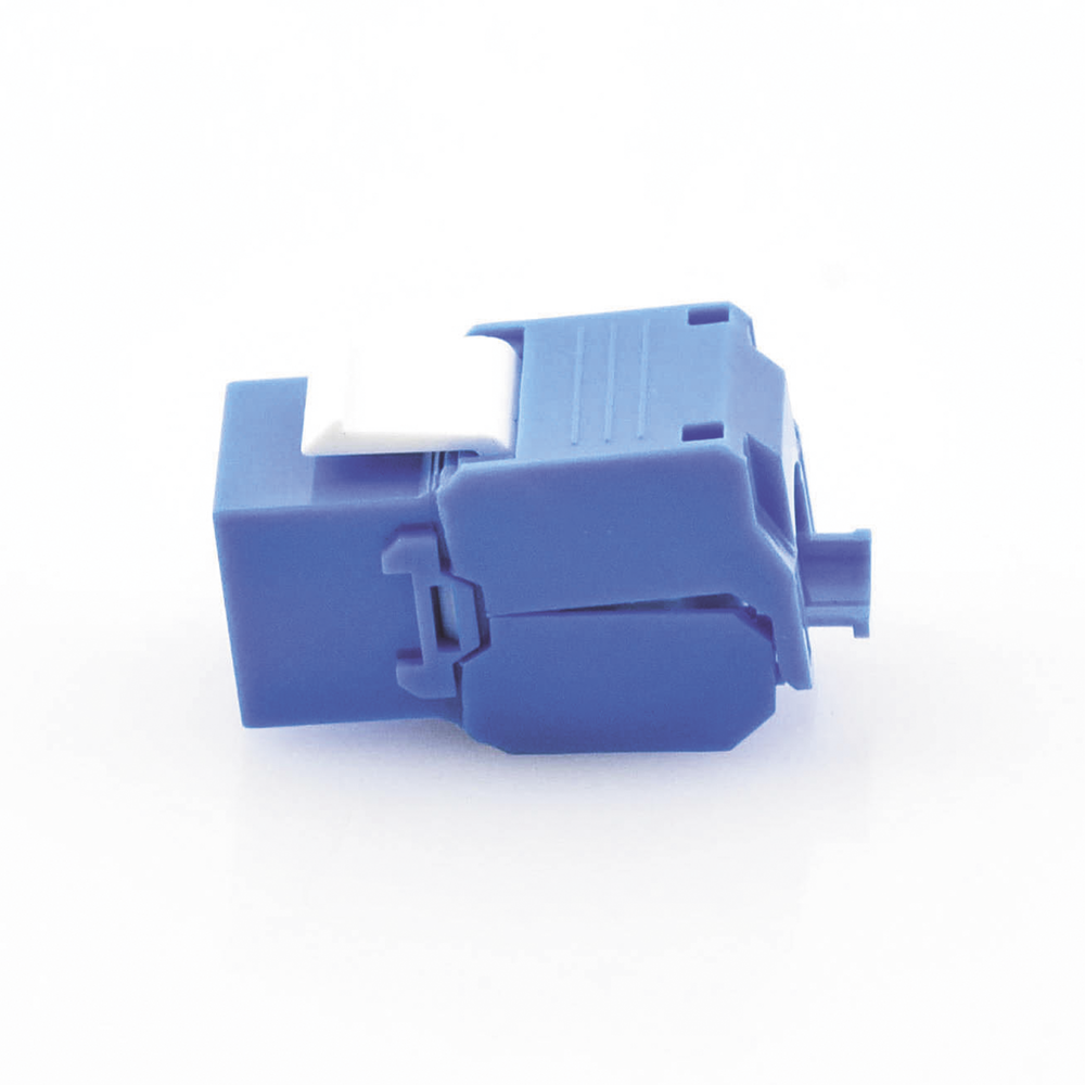 Cat5e Keystone Jack Module (toolless), with 180º angled termination, Blue color, Compatible with Linkedpro Faceplate and Patchpanel