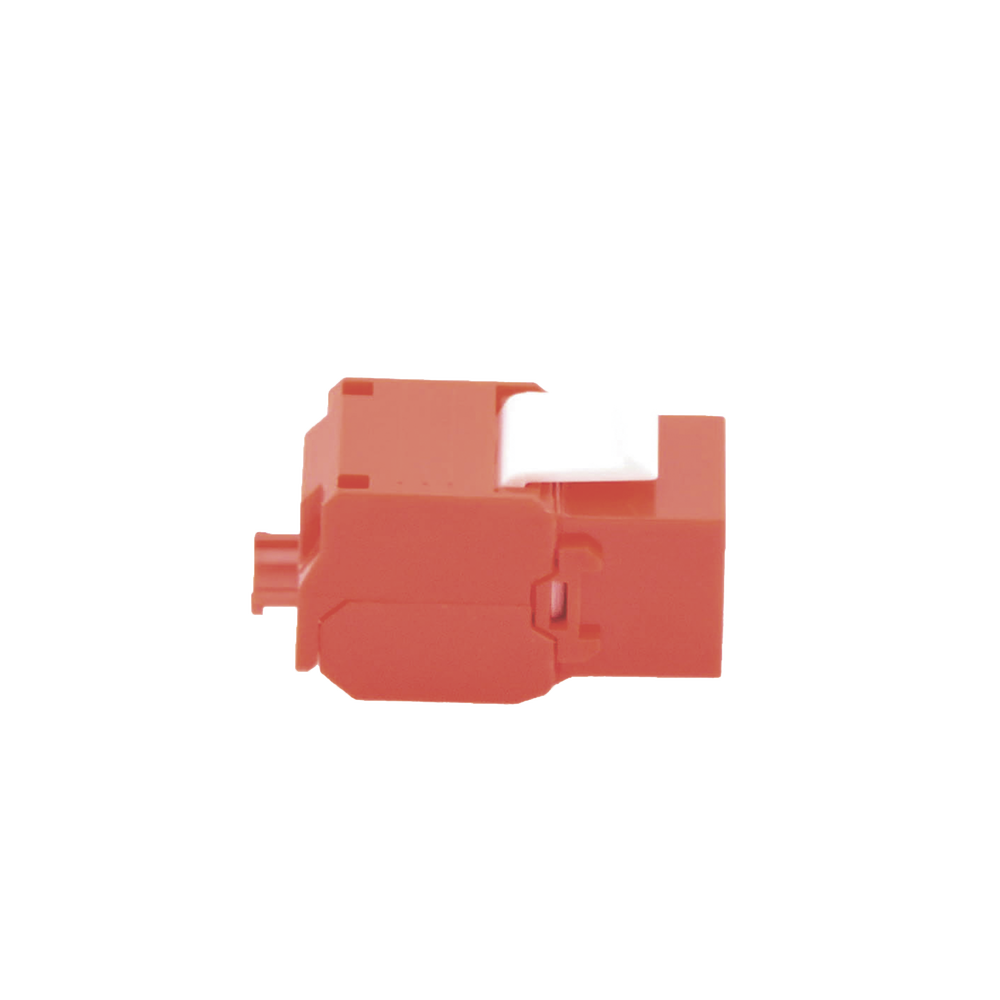 Cat5e Keystone Jack Module (toolless), with 180º angled termination, Red Color, Compatible with Linkedpro Faceplate and Patchpanel