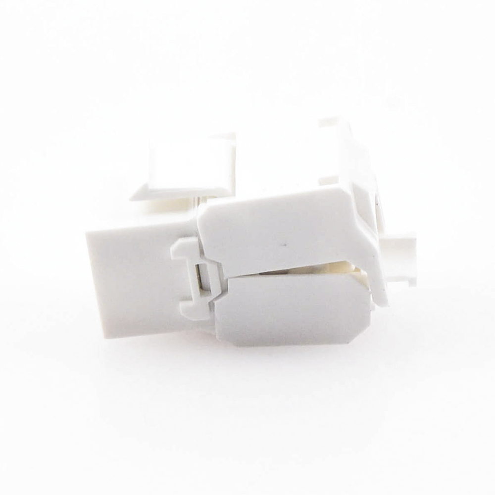 Cat5e Keystone Jack Module (toolless), with 180º angled termination, White, Compatible with Linkedpro Faceplate and Patchpanel