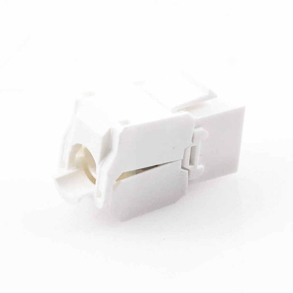 Cat5e Keystone Jack Module (toolless), with 180º angled termination, White, Compatible with Linkedpro Faceplate and Patchpanel