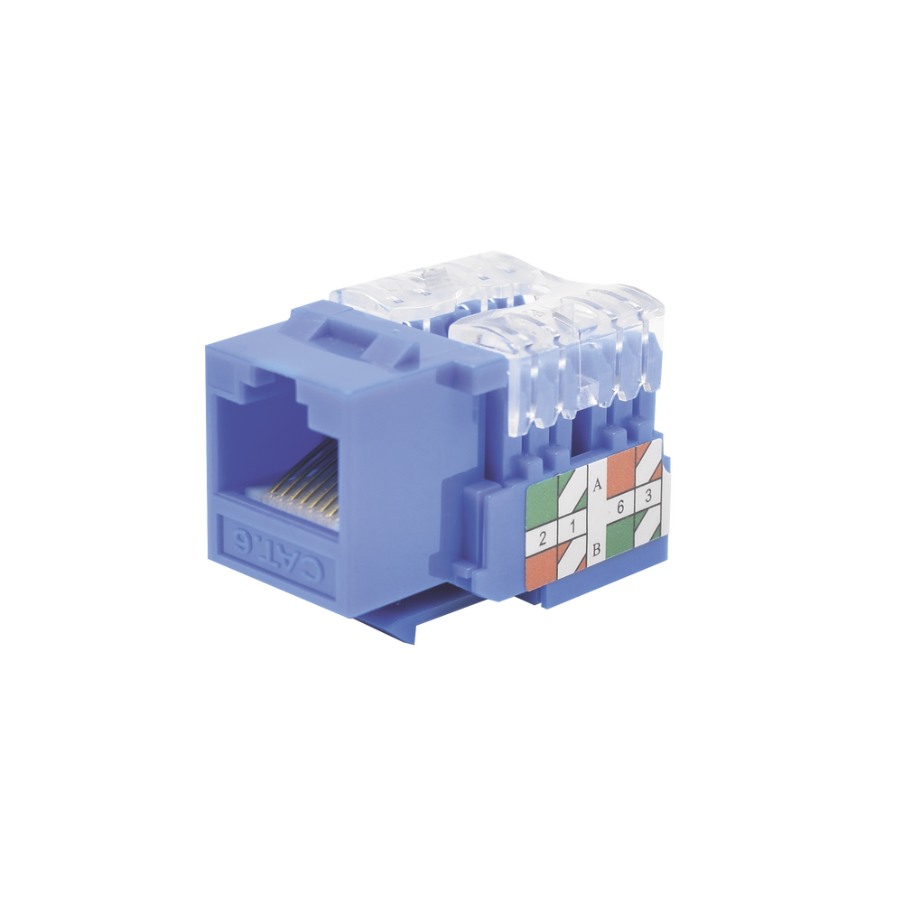 Módulo Jack 110 Cat6, Keystone para faceplate - Color Azul