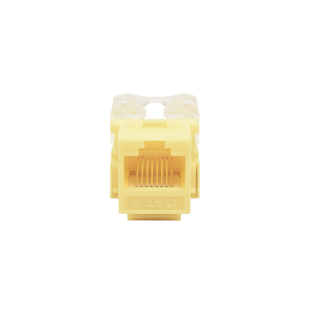 Módulo Jack Keystone Cat6 con terminación 110 (Punchdown) para faceplate - Color Amarillo