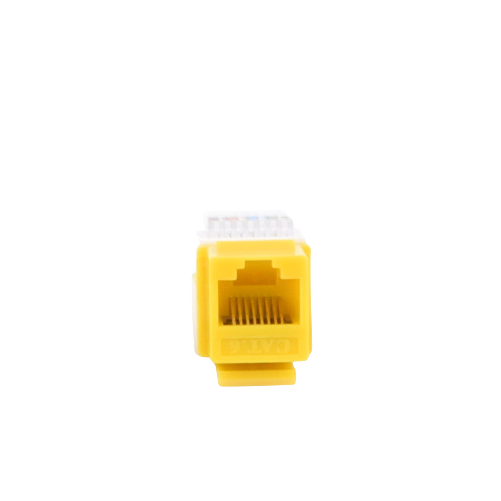 Toolless Cat6 Keystone Jack Module - Yellow