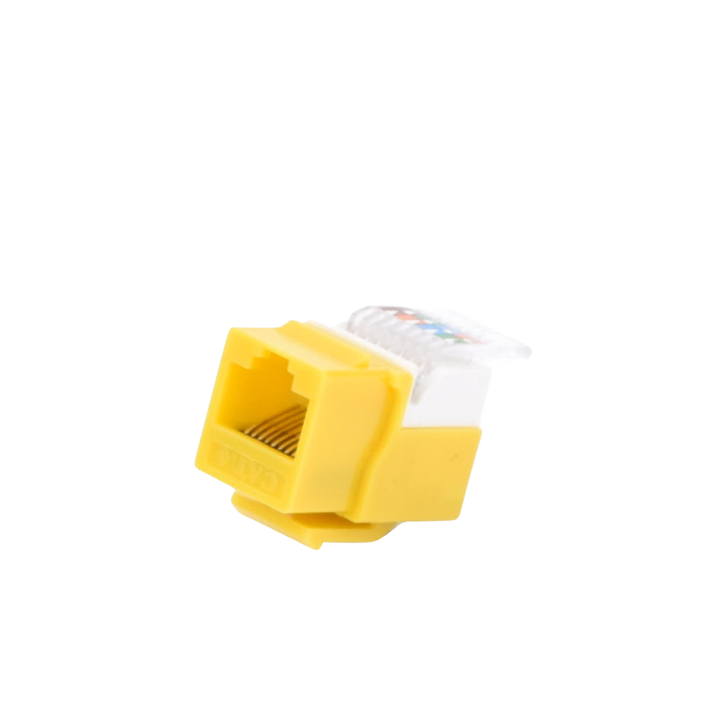 Toolless Cat6 Keystone Jack Module - Yellow