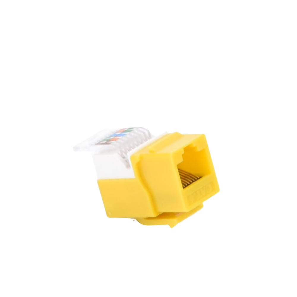 Toolless Cat6 Keystone Jack Module - Yellow