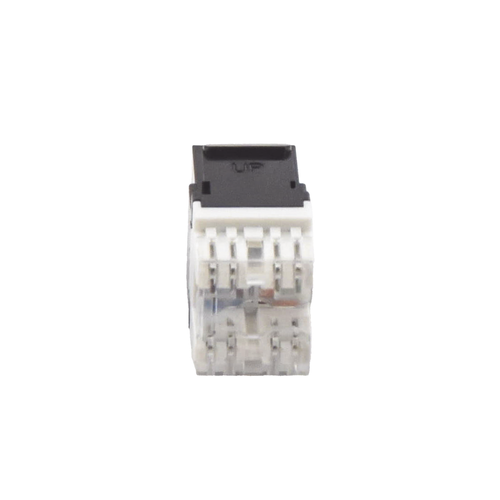 Cat6 Keystone Jack Module with 180º Angle Termination, Black