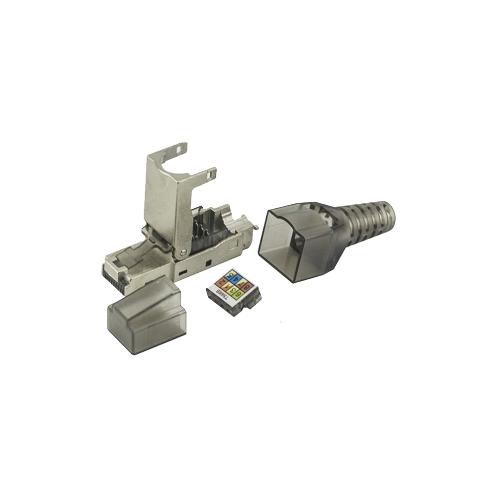 Plug modular RJ45 Blindado Categoría 6A -Sin herramienta, para terminación en campo
