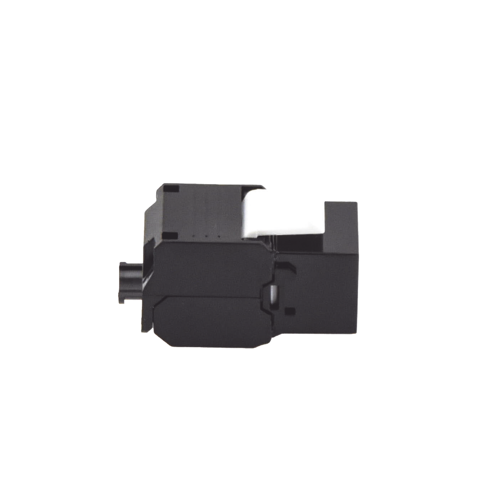 Cat6A Keystone Jack Module (toolless), with 180º angled termination, Black, Compatible with Linkedpro Faceplate and Patchpanel