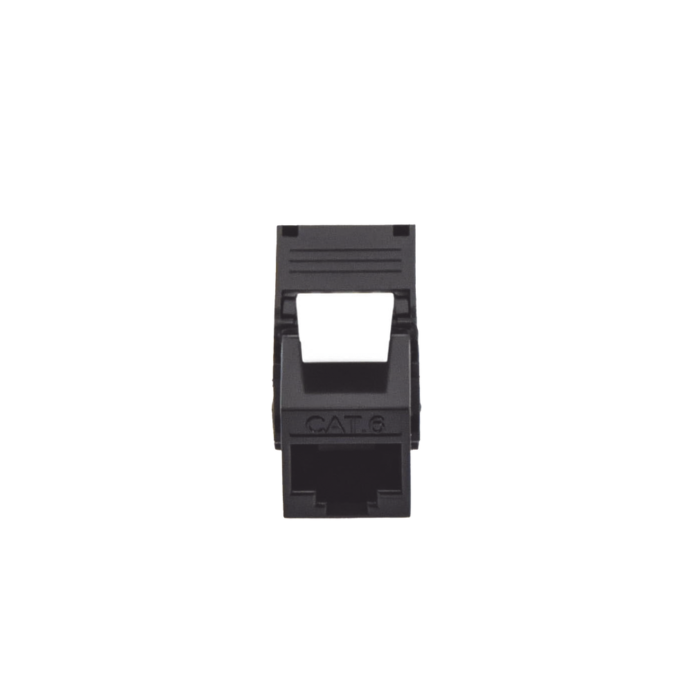 Cat6A Keystone Jack Module (toolless), with 180º angled termination, Black, Compatible with Linkedpro Faceplate and Patchpanel