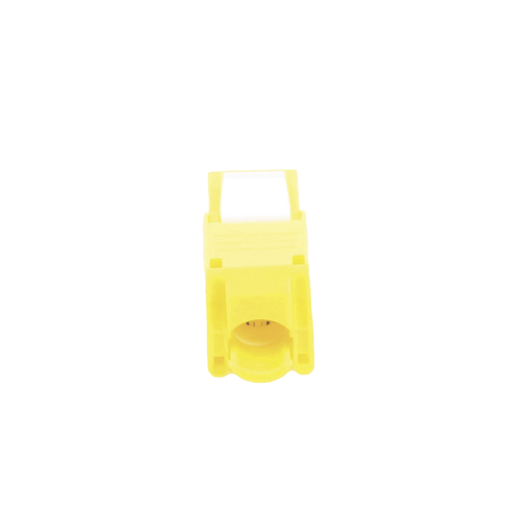 Cat6A Keystone Jack Module (toolless), with 180º angled termination, Yellow color, Compatible with Linkedpro Faceplate and Patchpanel