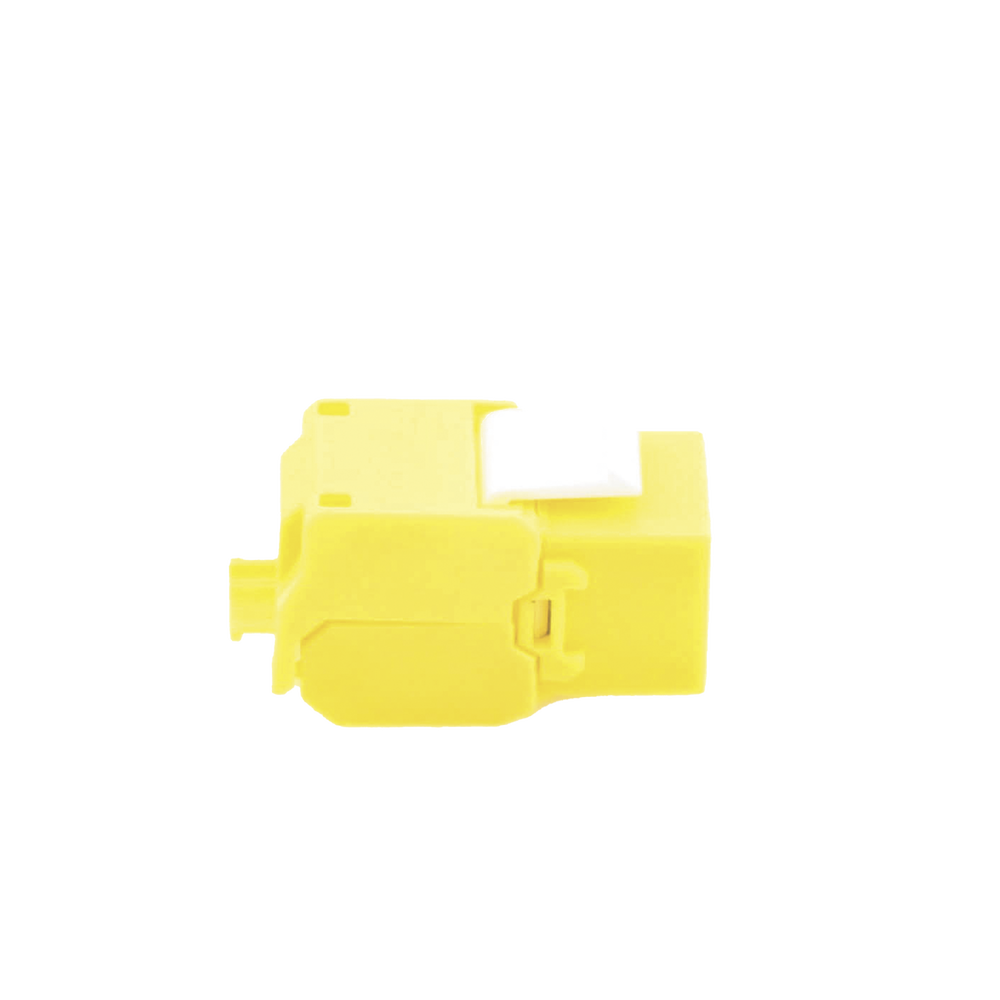 Cat6A Keystone Jack Module (toolless), with 180º angled termination, Yellow color, Compatible with Linkedpro Faceplate and Patchpanel