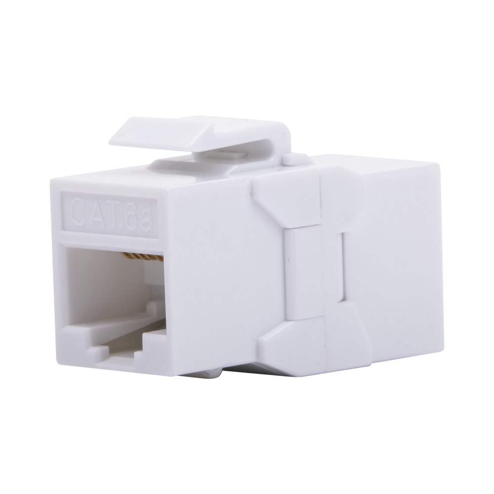 UTP Cat6A Coupler RJ45 Female to RJ45 Female White Color