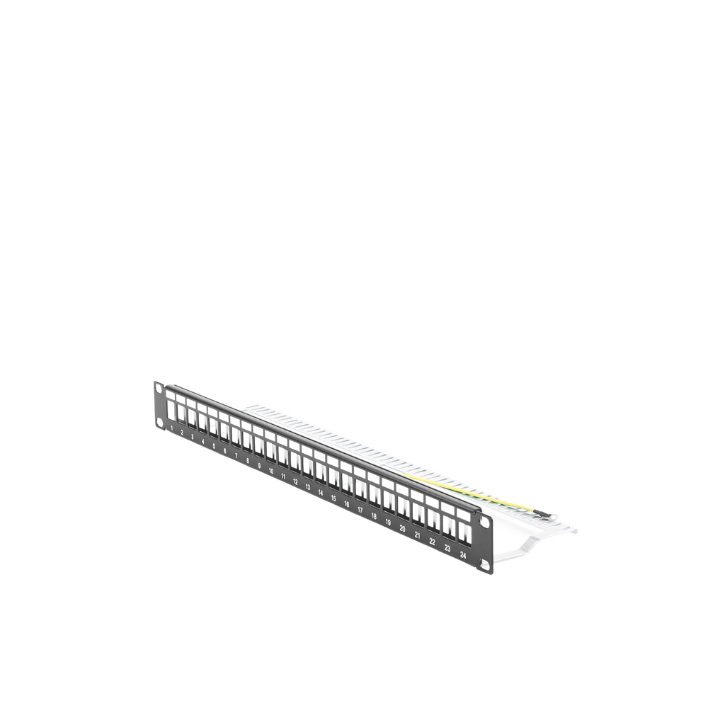 24-port Shielded Modular Patch Panel (STP) with cable management bar