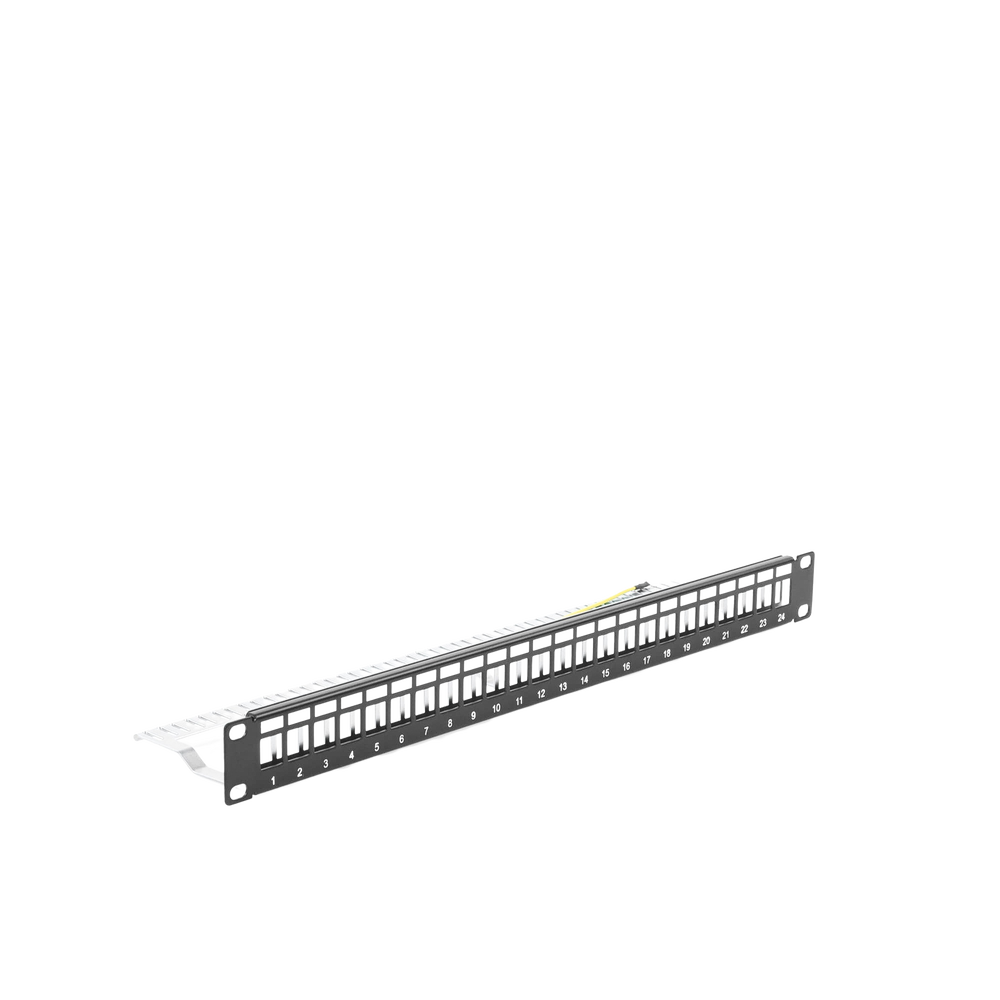 24-port Shielded Modular Patch Panel (STP) with cable management bar