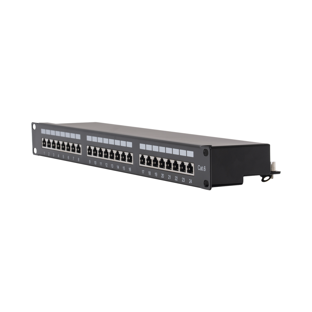 24-Port Cat6 Shielded (STP) Impact Patch Panel (110), 19in