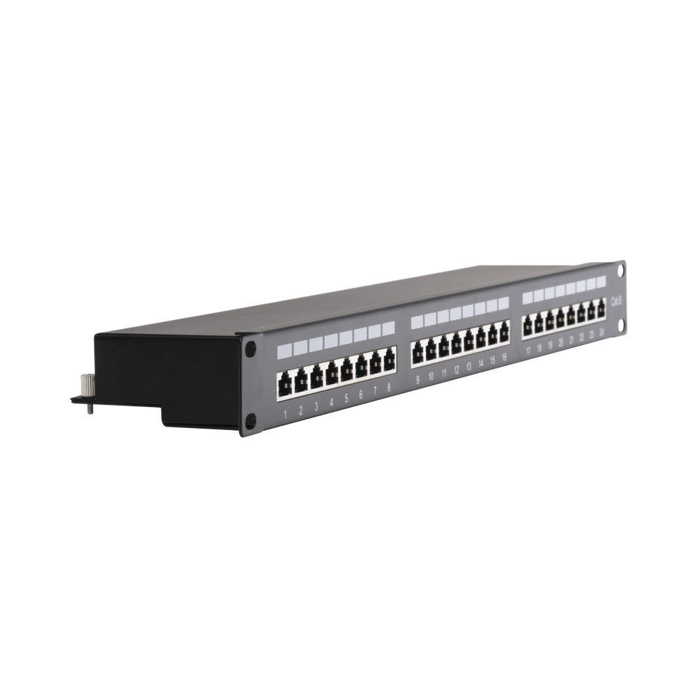 24-Port Cat6 Shielded (STP) Impact Patch Panel (110), 19in