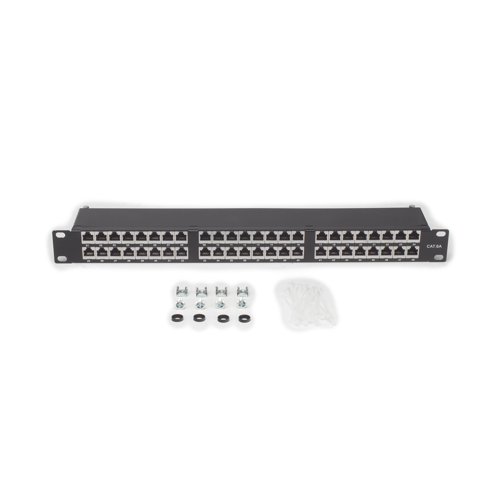 48-Port Cat6A Shielded Impact Patch Panel (110)