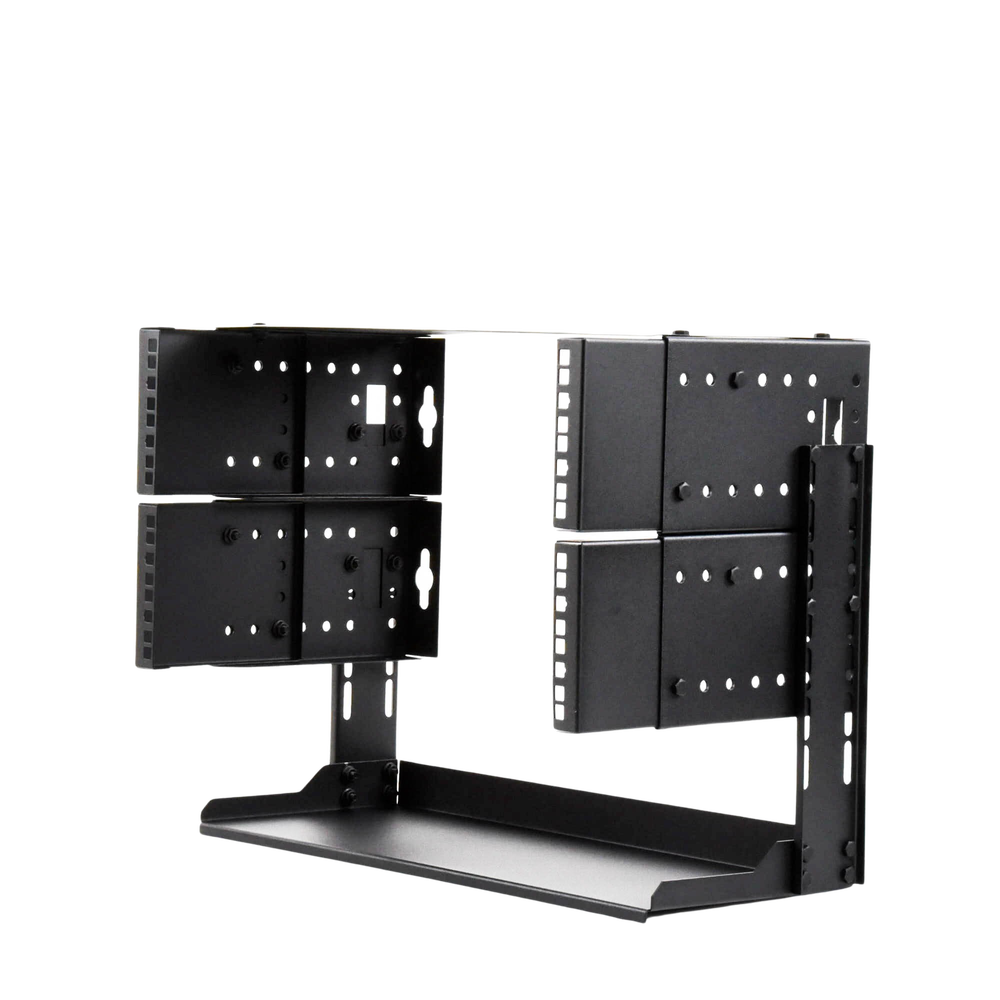 Rack Abierto de 19" de 5 Unidades Profundidad Ajustable (8" a 12") con Charola de Uso Múltiple.