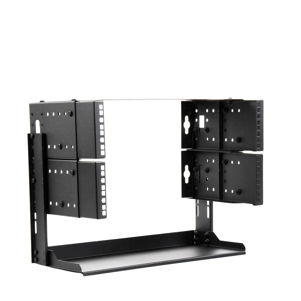 Rack Abierto de 19" de 5 Unidades Profundidad Ajustable (8" a 12") con Charola de Uso Múltiple.