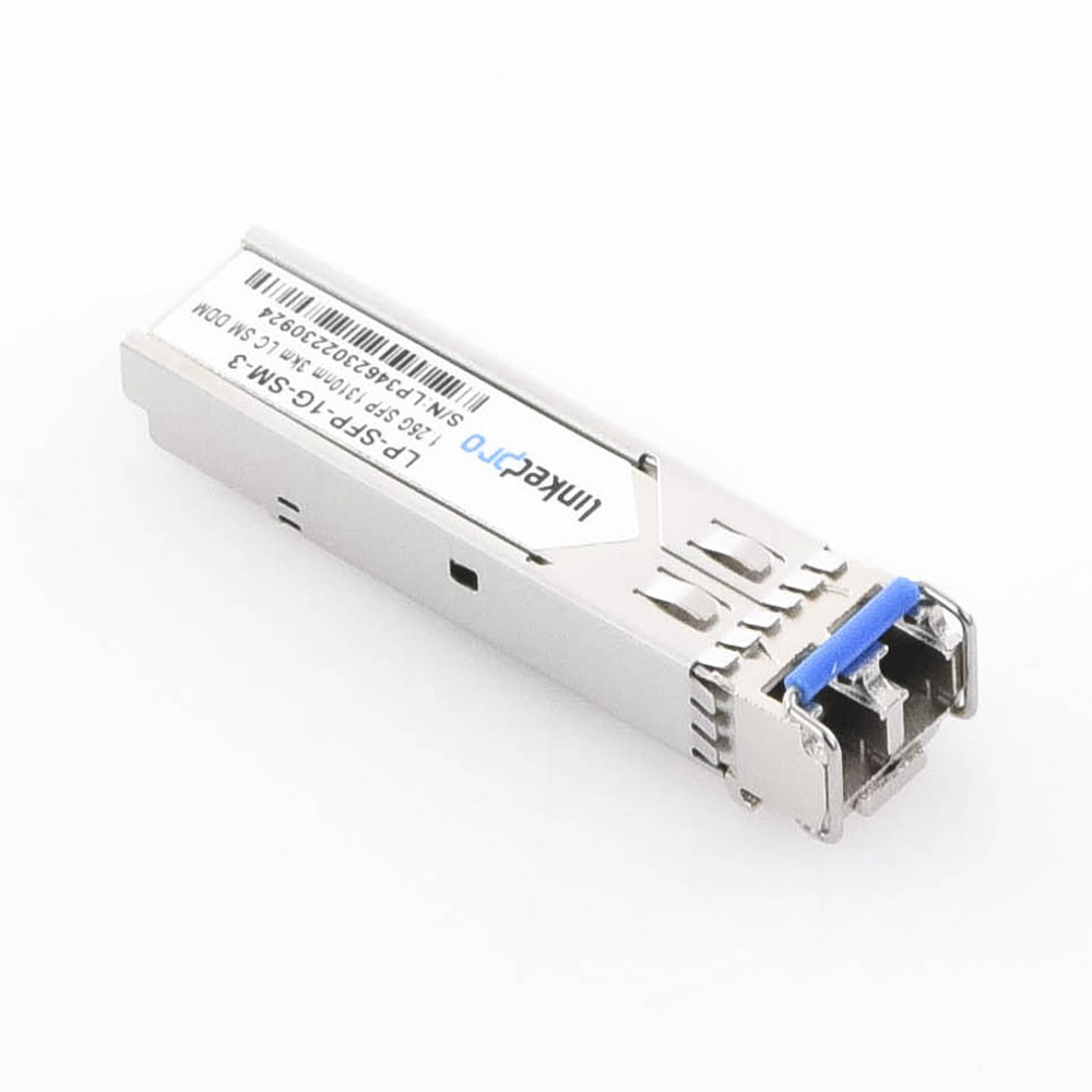 SFP (Mini-Gbic) Transceiver / Single Mode / 1.25 Gbps Speed / Duplex LC Connectors / Up to 3 km Distance
