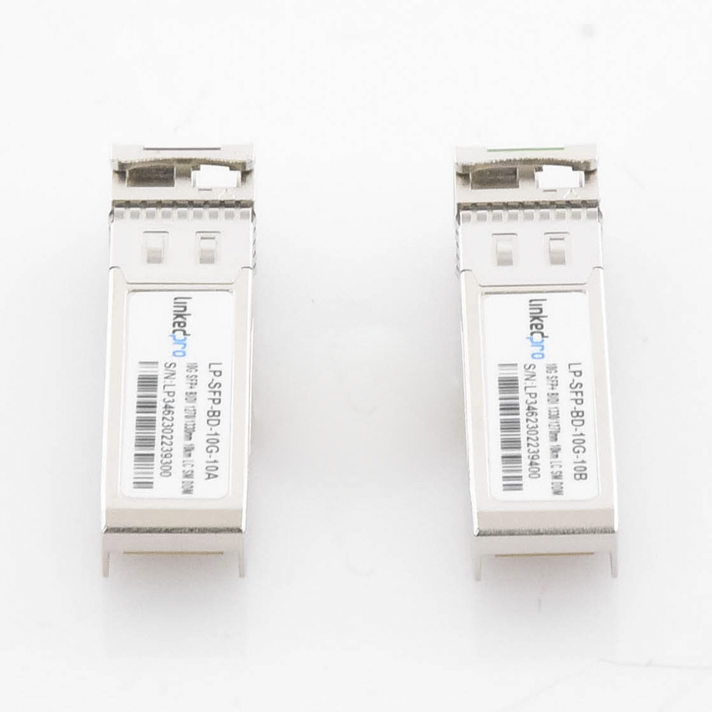 SFP+ Bidirectional Transceivers (Mini-Gbic) / Single Mode / 10 Gbps Speed / LC Connector / Up to 10 km Distance / 2 Pieces