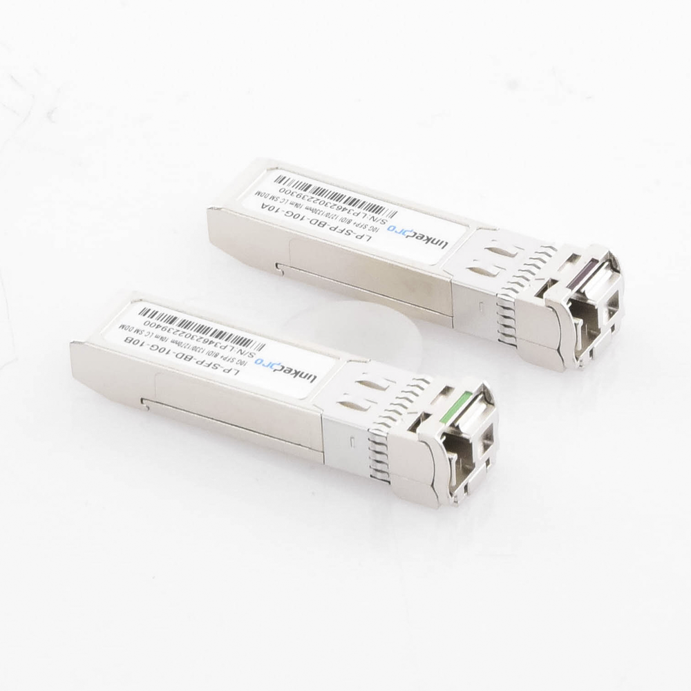 SFP+ Bidirectional Transceivers (Mini-Gbic) / Single Mode / 10 Gbps Speed / LC Connector / Up to 10 km Distance / 2 Pieces