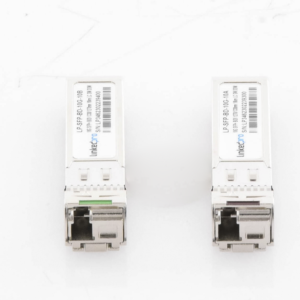 SFP+ Bidirectional Transceivers (Mini-Gbic) / Single Mode / 10 Gbps Speed / LC Connector / Up to 10 km Distance / 2 Pieces