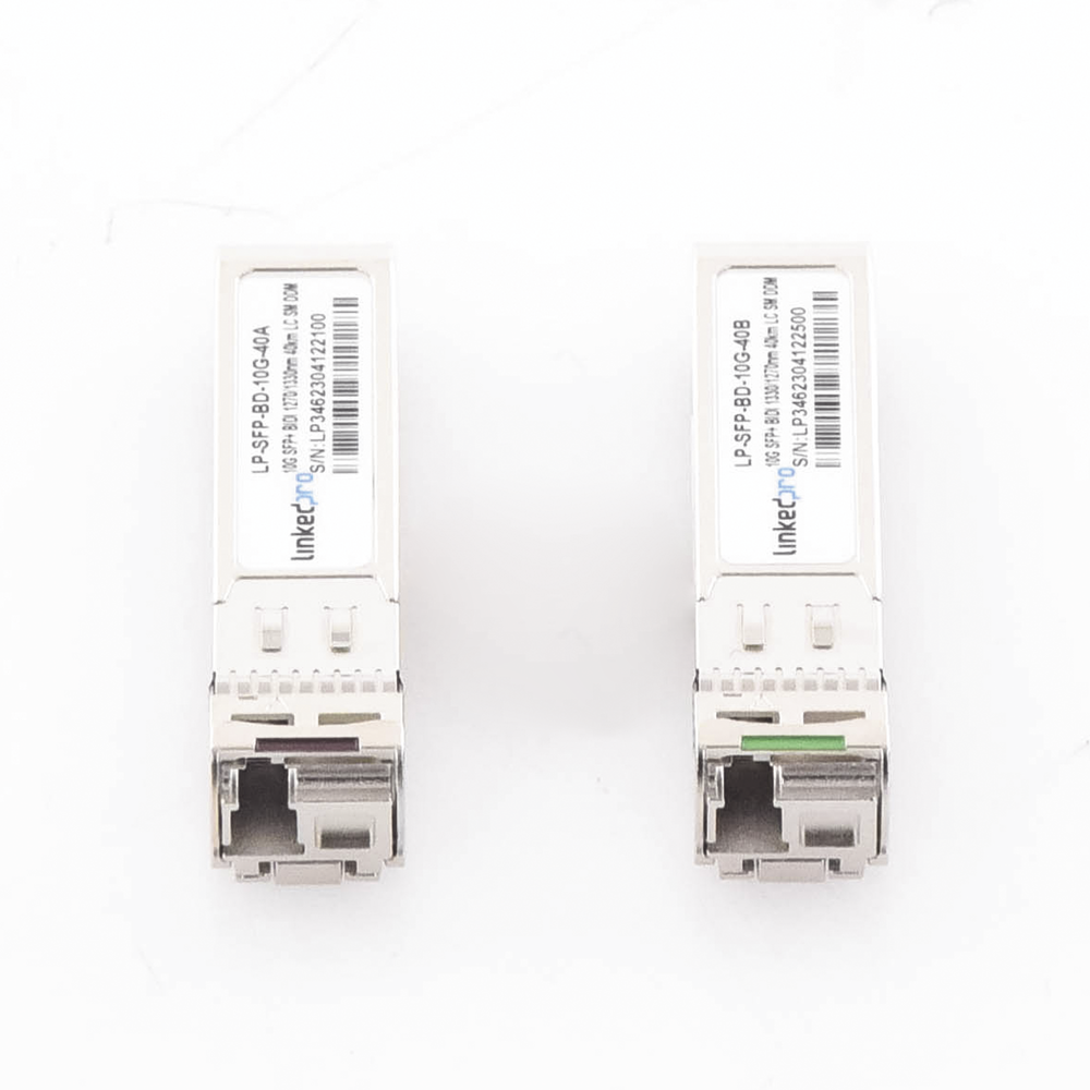 SFP+ Bidirectional Transceivers (Mini-Gbic) / Single Mode / 10 Gbps Speed / LC Connector / Up to 40 km Distance / 2 Pieces