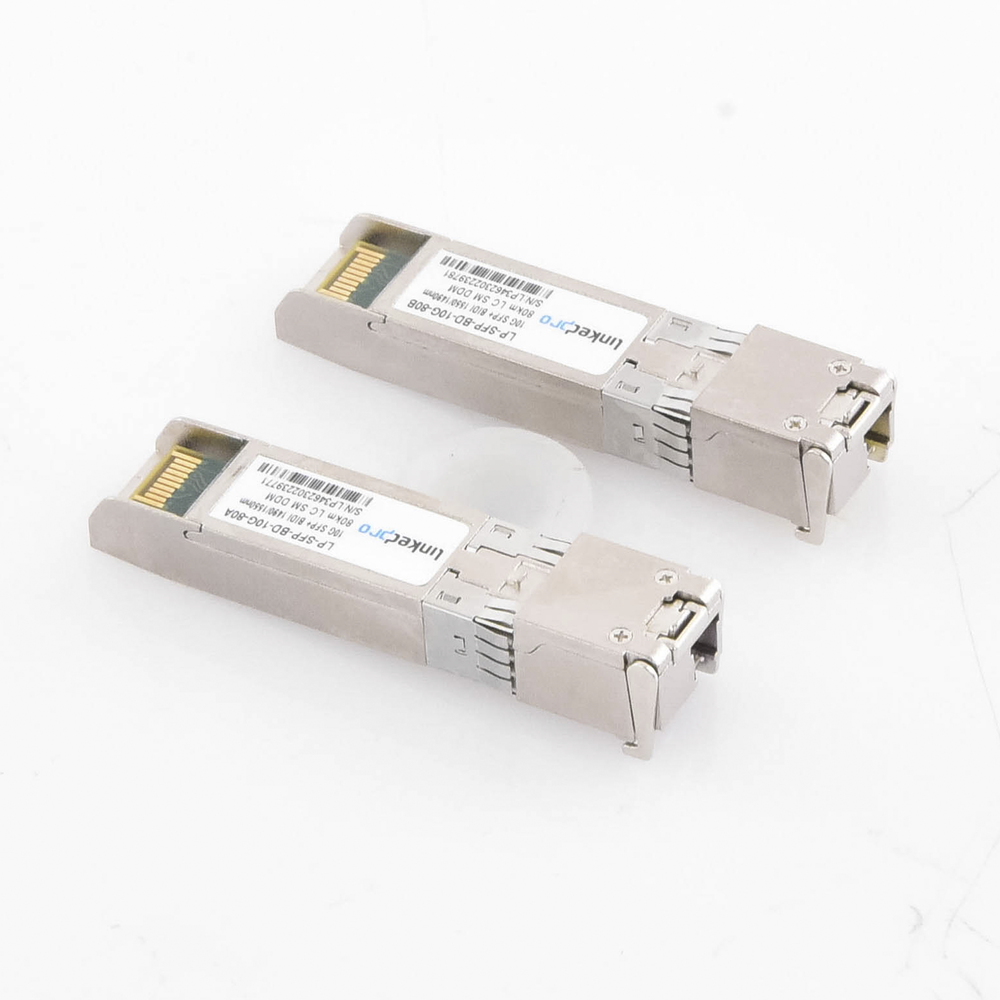 SFP+ Bidirectional Transceivers (Mini-Gbic) / Single Mode / 10 Gbps Speed / LC Connector / Up to 80 km Distance / 2 Pieces