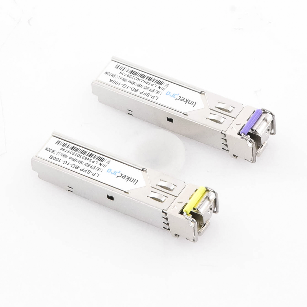 SFP (Mini-Gbic) Bidirectional Transceivers / Single Mode / 1.25 Gbps Speed / LC Connector / Up to 100 km Distance / 2 Pieces